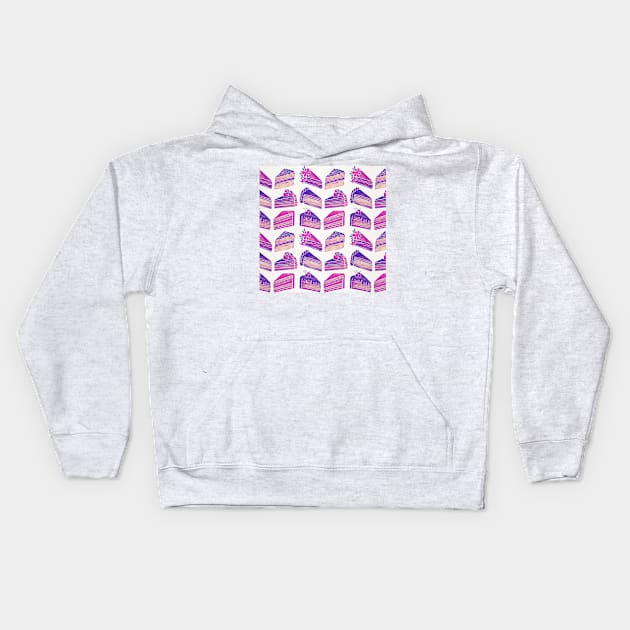 Unicorn Cake Slices Kids Hoodie by CatCoq